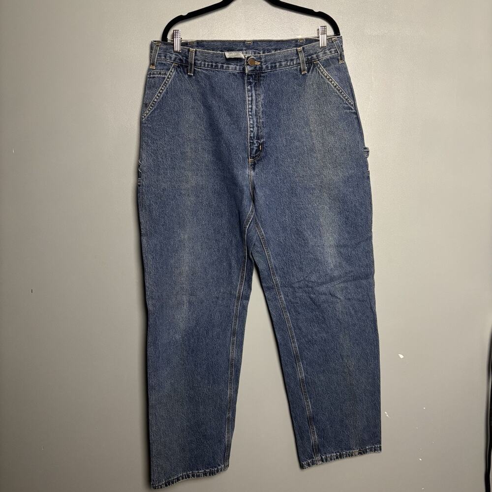 Carhartt Men’s Denim Jeans Pants No Size Tag Work Blue Wear